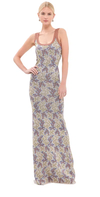 Rabanne Tank Dress Jacquard Metallic