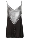 Rabanne Top With Sequin Embellishment And Draped Neckline In Black