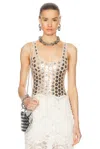 Rabanne Second Skin Top With Circular Embellishments In Pink