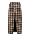 Rabanne Tartan-pattern Midi Skirt In Multicolor
