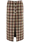 Rabanne Tartan-pattern Midi Skirt In Multicoloured 1