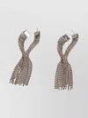 Rabanne Teardrop Fringe Rhinestone Earrings Pair