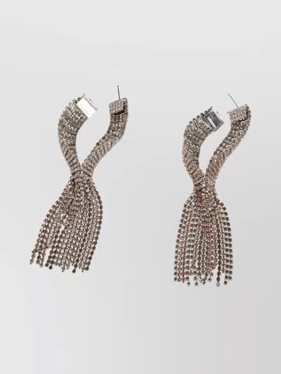 Rabanne Teardrop Fringe Rhinestone Earrings Pair