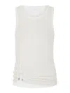 Rabanne Asymmetrical Tank Top With Gathering In White