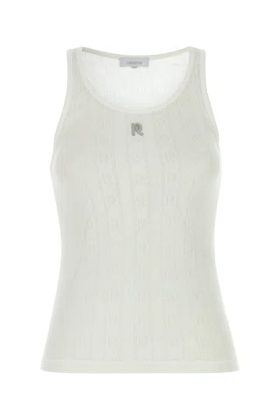 Rabanne White Cotton Tank Top In Neutral