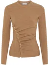 Rabanne Temporary Draped-detail Knitted Top In Neutrals