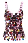 Rabanne The Iconic Sparkle Discs Tops In Pink