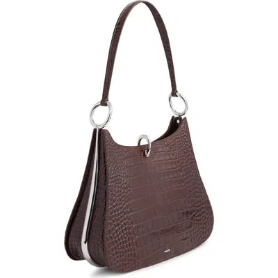 Rabanne The Large Ring Croc Embossed Leather Shoulder Bag