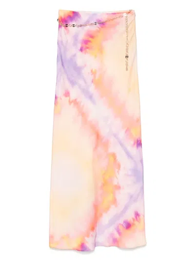 RABANNE TIE-DYE PRINT MAXI SKIRT