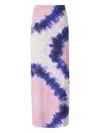 Rabanne Tie-dyed Stretch-crepe Maxi Skirt In Pink