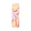 Rabanne Chainmail-embellished Tie-dyed Satin Maxi Skirt In Multicolor