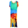 Rabanne Tie-dyed Maxi Dress In Multicolor In Cupro In Multi