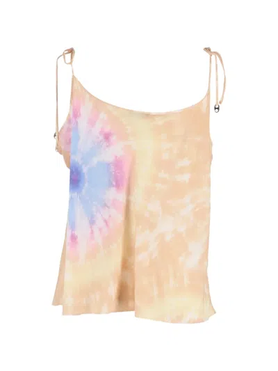 Pre-owned Rabanne Tie-dyed Self-tie Top In Neutral