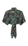 Rabanne Tie-front Silk Top In Multi