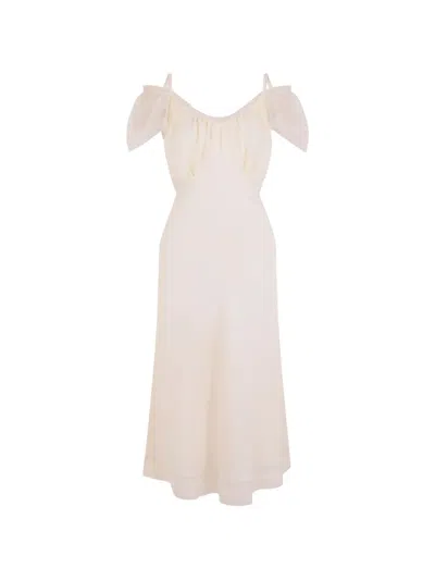 Rabanne Tie-detail Midi Dress In Neutral