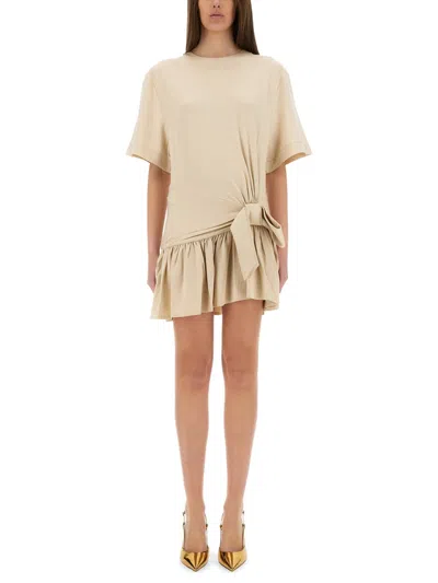 Rabanne Mini Dress With Playful Bow Detail In Brown