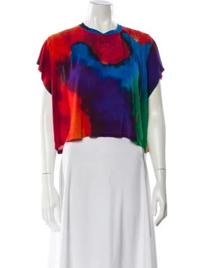 Pre-owned Rabanne Tie-dye Print Crew Neck Top In Orange