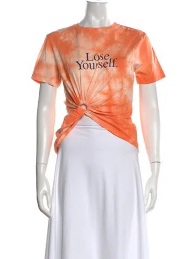 Pre-owned Rabanne Tie-dye Print Crew Neck T-shirt In Orange