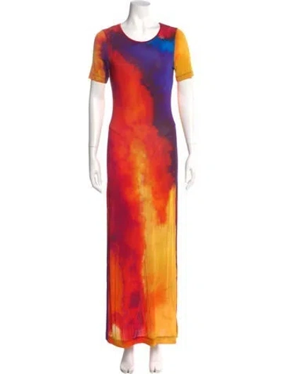 Pre-owned Rabanne Tie-dye Print Long Dress