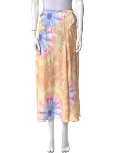 Pre-owned Rabanne Tie-dye Print Midi Length Skirt In Neutral