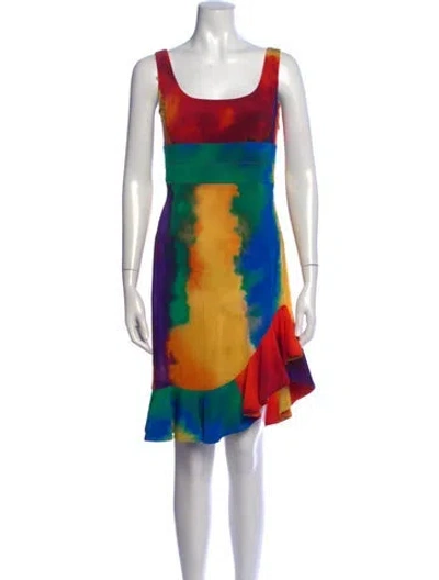 Pre-owned Rabanne Tie-dye Print Mini Dress In Orange