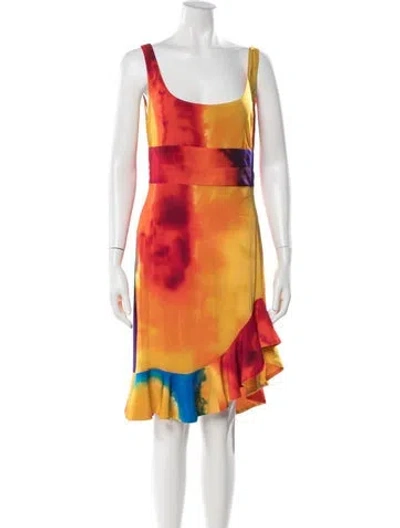 Pre-owned Rabanne Tie-dye Print Mini Dress In Yellow