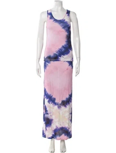 Pre-owned Rabanne Tie-dye Print Skirt Set In Blue