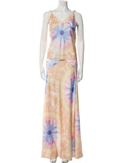 Pre-owned Rabanne Tie-dye Print Skirt Set W/ Tags In Neutral