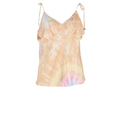 Pre-owned Rabanne Tie-dyed Self-tie Camisole Top In Multicolor Polyester