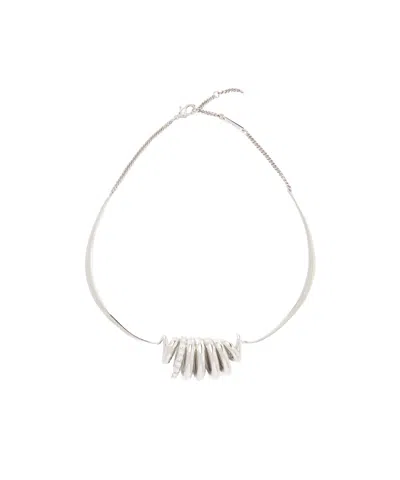 Rabanne Tone And Crystal Choker In Silver