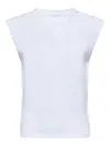 Rabanne White Cotton Jersey Tank Top In Blanco