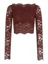 Rabanne Intricate Floral Lace Long-sleeve Top In Multi