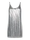 Rabanne Metallic Sleeveless Top With Spaghetti Straps And Chainmail In Tech Fabric Woman