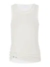 Rabanne Ring-detail Cotton-blend Jersey Tank Top In Blanco