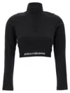 Rabanne Logo-underband Cropped Sweatshirt In Black