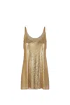 Rabanne Paco  Haut Mini Mesh Printed Recto Verso In Golden