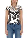 Rabanne The Iconic Sparkle Discs Top In Silver