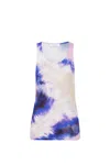 Rabanne Tie-dyed Stretch-crepe Tank In Multicolour