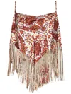 Rabanne Top With Fringes In Multicolour