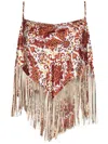 Rabanne Top With Fringes In Multicolour