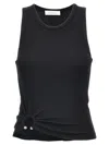 Rabanne Embellished Gathered Ribbed Stretch-cotton Jersey Tank
