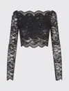 Rabanne Floral Lace Cropped Top In Black