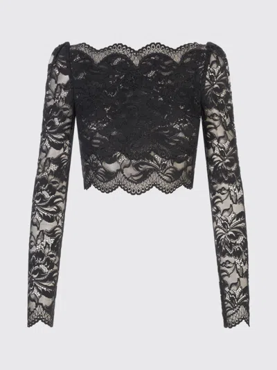 Rabanne Floral Lace Cropped Top In Black