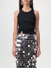Rabanne Asymmetric Gathered-detail Blouse In Black In Schwarz