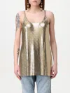 Rabanne Aluminum Mesh Top With Side Slit In Gold