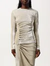 Rabanne Woman Sweater Gold Size 6 Viscose, Polyester, Elastane In Gold
