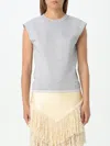 Rabanne Chain-detail Cotton T-shirt In Grey