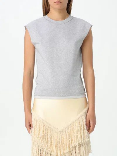 Rabanne Chain-detail Cotton T-shirt In Grey