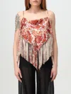 Rabanne Top With Fringes In Red