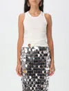 Rabanne Ring-detail Cotton-blend Jersey Tank Top In Weiss